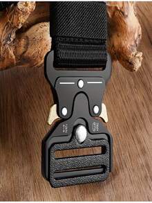Tactical Functional Outdoor Multifunctional Nylon Waist Belt With Quick Release Metal Buckle, Suitable For Cargo Pants And Canvas Pants - Black - View 3