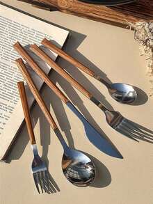 60-Piece Golden Disposable Plastic Cutlery Set, Including 20 Forks, 20 Spoons, And 20 Knives, Suitable For Home, Bars, Restaurants, Weddings, Birthdays, New Year, And Other Holiday Parties - Silver - View 9