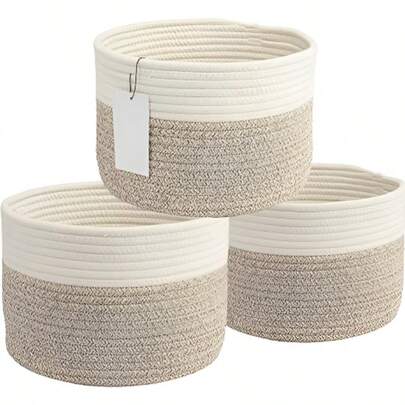 Soft Woven Basket, Storage Basket, Plant Basket, Boho Style Rope Woven Plant Pot Basket, Natural Mixed Rattan Garden Decor, Metal Frame Boho Style Outdoor Basket, Geometric Shape Basket, Suitable For Back To School Season