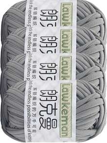 Lawkeman 4卷/400克高品质涤纶钩编/编织纱线，每卷30米 - 非常适合DIY项目，例如T恤、拖鞋、篮子、布条、手工包、玩具、鞋子、地毯、收纳篮等等。 - 彩色 - 查看 39