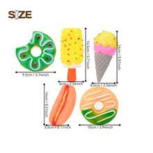 1个宠物发声玩具，逼真食物造型，包含甜甜圈/冰淇淋/冰棒/热狗，纹理表面有助于清洁牙齿并缓解出牙不适，内置哨声发声器，适合中小型犬独自玩耍、捡球游戏、户外活动和互动。 - 彩色 - 查看 2