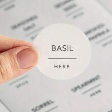 144 piezas/8 hojas Etiquetas blancas impermeables para especias, etiquetas de clasificación de condimentos, pegatinas redondas de 3,8 cm - Multicolor - Ver 6