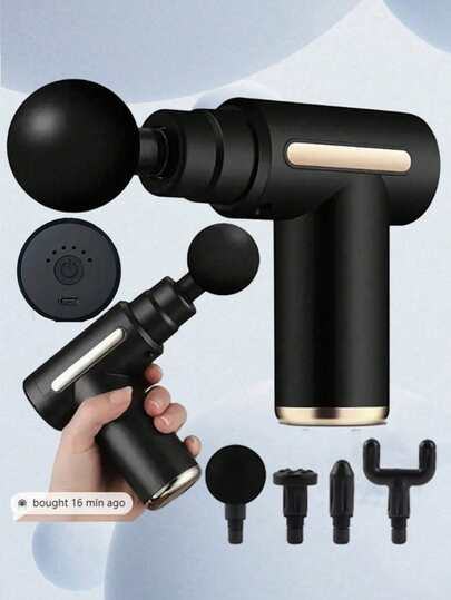 Bärbar muskelmassagepistol, lämplig för helkroppsmassage, utrustad med LED-pekskärm, hastighetsjustering, laddningsbar och 4 utbytbara massagehuvuden. Fascia Gun - Muskelmassagestol - Professionell terapeutisk multifunktionell mini elektrisk handhållen hammare, lämplig för slagverksmassage på axlar, nacke, midja, rygg och andra områden. En unik och cool presentidé till henne, även ett perfekt val för presentset.