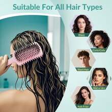 Curl Defining Brush, Curly Hair Brush Products For Effortlessly Detangling Shaping And Styling Women'S Men'S Curls On All Wet Or Dry Hair Types, Reduces Frizz - MàuC - Xem 3