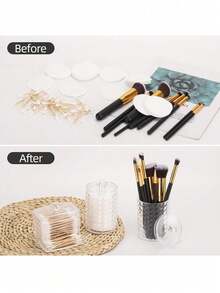 1/3 包装棉签收纳盒、化妆棉分配器、储物盒、化妆棉签架、牙线收纳盒，适用于浴室和梳妆台。 - 彩色 - 查看 6