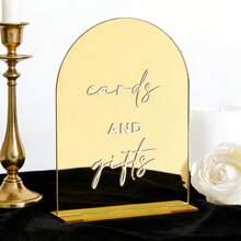 1 pieza Letrero de boda de acrílico, Libro de visitas para fotomatón, Letrero de mesa de acrílico - Letrero de acrílico espejo dorado, Letrero de libro de visitas, Letrero In Memoriam, Letrero de tarjetas y regalos - Multicolor - Ver 11