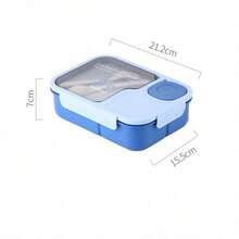 Microwave- Bento Box With Sauce Compartment, Leak-Proof Sealed Plastic Rectangular Lunch Box, Stackable Reusable Durable, Includes Utensils, Cute Lunch Box - 49oz/1450ml - View 14