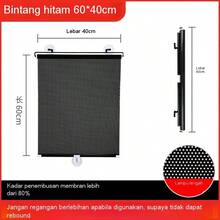 No Drill Suction Cup Balcony Sunshade Curtain, Bedroom Blackout Curtain, Home/Office Retractable Anti-UV Roller Blind - Black - View 12