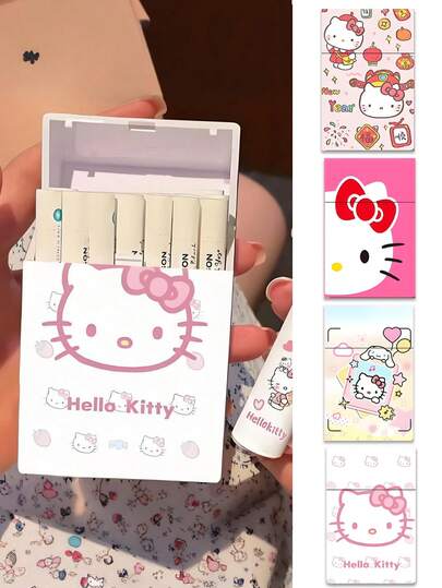 Sanrio Interesting Hello Kitty Pattern Large Plastic Cigarette Case, Moisture-Proof, Odor-Proof, Waterproof Hand-Rolled Cigarette Storage Box, Portable Anti-Odor Pre-Rolled Cigarette Storage Box, Suitable For Outdoor Or Travel Use. This Is A Great Choice For A Valentine's Day Gift For Your Boyfriend Or A Birthday Present.