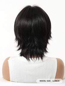 10 Inch Natural Black Bobbed Wig With Bangs, Heat Resistant Y2K Style Wig For Women, Suitable For Parties And Cosplay - Màu đen tự nhiên - Xem 8
