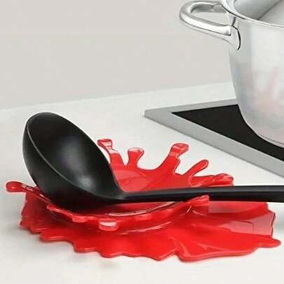 1 Stück kreative spritzförmige Löffelablage, nicht-elektrischer Ketchup-Spender, Küchenutensilien-Halter, langanhaltend Kochzubehör, einzigartiges Geschenk