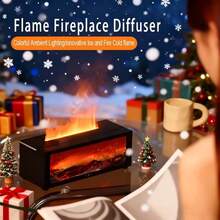 ADKING USB-Powered Fireplace Humidifier With Timer Function, Warm Light And Ambient Lighting, And Aromatherapy Oil Addition. Suitable For Home, School, And Office Use, It Makes An Ideal Holiday Gift. Features Include 7 Flame Colors, Remote Control, And Automatic Power-Off When Water Is Low. - 白色 - 查看 2