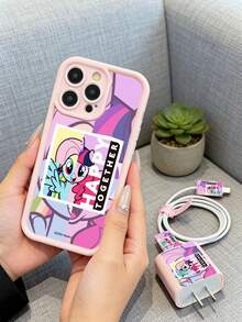 Hasbro 孩之宝官方授权卡通图案手机壳+数据线套装，兼容iPhone 17、16、15、14、13、12、11系列机型 - 粉色 - 查看 1