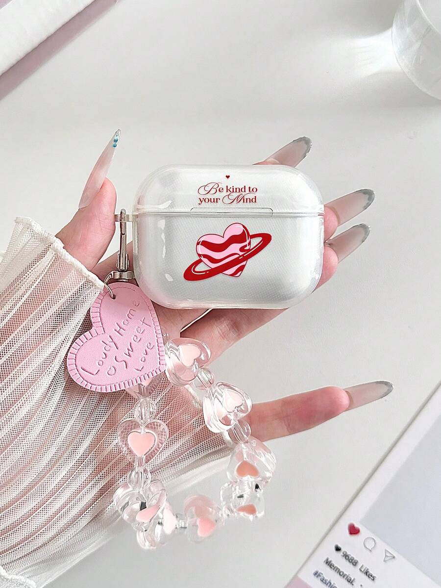 Husă transparentă la modă pentru căști Bluetooth, pictată în formă de inimă, compatibilă cu husa , căști, husă Pro 3, Pro (a doua generație), 3, Pro, 1/2, 4 - Multicolor - Vizualizare 1