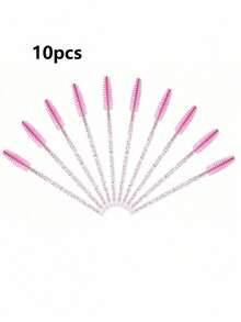 100/500支装一次性黑色睫毛膏刷、眉刷、迷你化妆工具、眼影刷、螺旋刷、赠品 - 粉色 - 查看 8