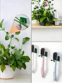 100/50/10/1 pieza Clips de pared para plantas, herramienta de pared para trepar árboles verdes, abrazadera de fijación de enredaderas verdes, ganchos para trepar, clips de pared para plantas trepadoras, dispositivo de fijación de plantas verdes, hebilla verde multifuncional sin rastro, adecuado para fijar enredaderas en hogares, patios, jardines y granjas - Multicolor - Ver 4