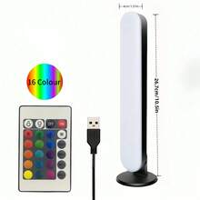 Modern USB Powered RGB LED Mood Light Strip With Remote Control - Remote Control Desk And Bedside Lamp For TV, Computer And Bedroom Nighttime Ambiance, Infrared Sensor Lamp, Bedroom Lighting | Modern RGB Lamp | Plastic Lampshade, Bedroom Table Lamp - One Size - View 8