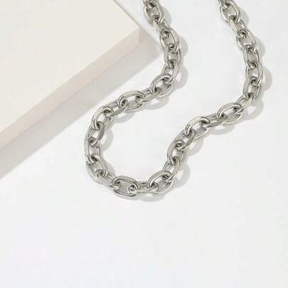 1件时尚钛钢手工项链，男女皆宜，适合情侣佩戴