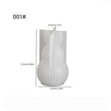 1件装DIY树脂模具，包含复活节条纹彩蛋、直耳兔、葫芦兔、菱形花纹兔、香薰石蜡烛硅胶模具，适用于复活节装饰、节日礼物和生日礼物。 - 白色 - 查看 12