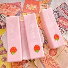 1pc Strawberry Milk Bar Squishy Doll, Slow Rebound Soft Squeeze Doll, Stress Relief Bread Squeeze Doll, Squishy, Suitable For Couple Games, Cat Gifts, Girl/Men Games, Interactive, Party Games, Birthday Gifts, Holiday Gifts, Perfect Gifts - Multicolor - View 2