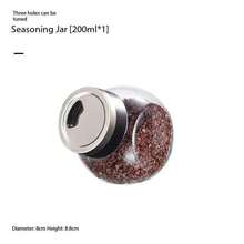1pc Glass Seasoning Bottle, Rotating Multi-Hole Lid Sealed Jar, Spice Shaker, Pepper Grinder, Kitchen Supplies - Multicolor - View 7