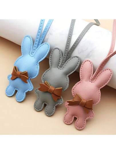 1个复活节兔子挂饰，8种颜色可选，3D立体可爱布艺兔子吊坠，长耳朵兔子/逼真设计，节日氛围装饰，家居墙面装饰，卧室床头柜，客厅玄关装饰，复活节派对用品