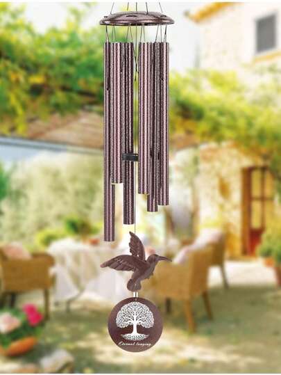 Hummingbird Wind Chime Garden Decor Outdoor Decoration Hanging Window Aluminum Clock Wind Chime Hanging Ornaments Music Wind Chime Classic Metal Wind Chime Aluminum Tube Commemorative Wind Chime Home Outdoor Festival Gift Decoration Hummingbird Wind Chime Courtyard Decoration Outdoor Decoration Garden Decoration Pendant