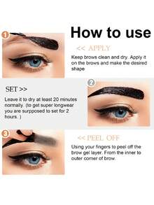 1pc Tattoo Eyebrow Gel Tint | Semi-Permanent Waterproof & Smudge-Proof Formula | Creates Full Natural Brows | Long-Lasting Eyebrow Makeup - Nhiều màu - Xem 6