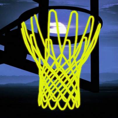 Unisex Sun Powered Glow Basketball Net Luminous Nylon Basketball Net Portable Outdoor Night Sports Accessory
