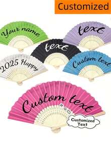 定制姓名/LOGO白色婚礼扇,经典DIY扇子,高品质定制装饰,个性化,时尚精致,独特理想礼物,适合送给她、男朋友、女朋友、爸爸、家人、妈妈、朋友、宠物、儿子、学生、女儿、同事,适用于周年纪念日、情人节、母亲节、生日、儿童节、毕业典礼、婚礼、父亲节、乔迁之喜、开学、居家、办公室等场合。 - 彩色 - 查看 6