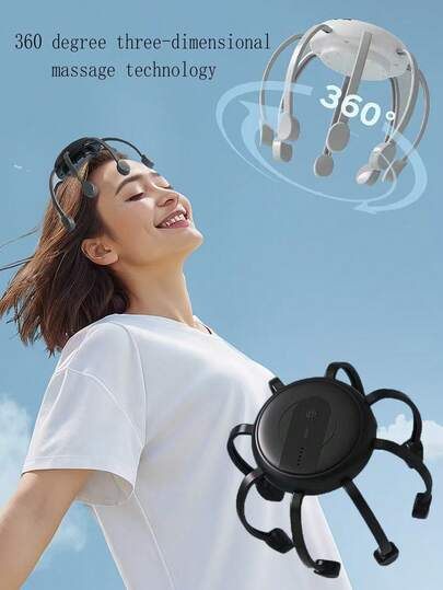 1pc 8-Claw Head Massager, Smart Electric Massage Claw, 360° Deep Relaxation Scalp Massage, Scalp Stress Relief Massage Device, 8-Finger Head Massager - 3 Modes/USB Rechargeable, Home & Travel Essential, Relaxes The Whole Body, Ideal For Long-Term Stressful Work, Best Gift For Parents, Thanksgiving, Christmas