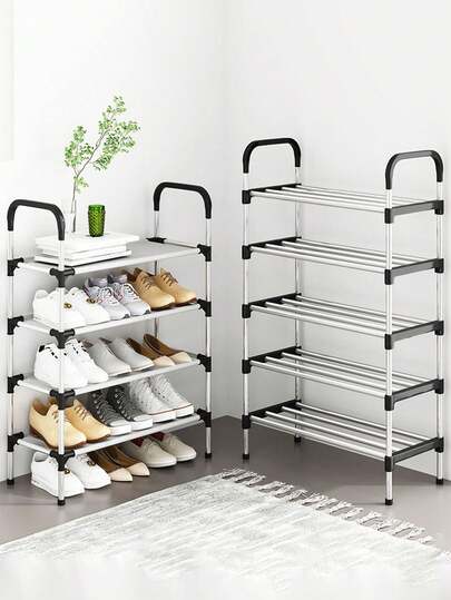 1 pieza - Estantería para zapatos desmontable de 4/5/6/7 niveles con barandilla, organizador de zapatos moderno de varias capas, gran capacidad - 7 niveles (puede contener 19-20 pares de zapatos), adecuado para sala de estar, dormitorio, pasillo, oficina, hogar, hotel, dormitorio, balcón, entrada