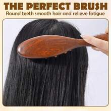 GEDEUBAN Loc Comb &Amp; Brush Set, Wooden Loc Brush Dreads, Comfortable Massage Scalp Brush Microlocs - 杏色 - 查看 4