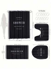 1pc City Theme Polyester Shower Curtain, Waterproof Woven, Machine Washable, Includes 12 Hooks, No Lining, Suitable For Daily Use - Multicolor - View 7