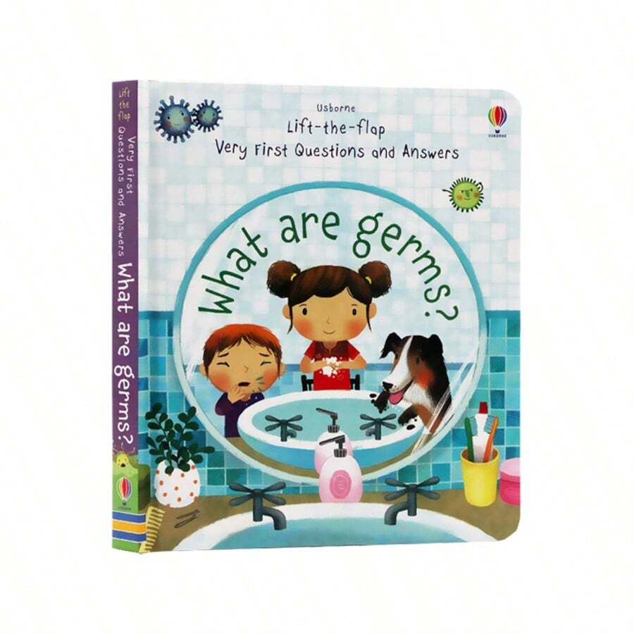 Toddler English Early Education Board Book - Usborne Lift The Flap: What Are Germs ? Kids Science Cognitive Q&A Popular Science Book - Multicolor - View 1