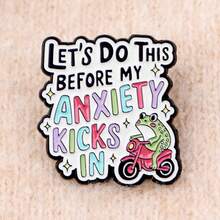 Cute Frog Series Enamel Pin Funny Animals Quotes Brooch Pins Lapel Pin Badge On Backpack Clothing Accessories Jewelry Friends Gifts - Green - View 6