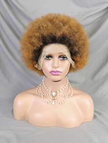 Afro Kinky Curly 13x4 Lace Front Wig For Women - 150% Density Human Hair Wig, Preplucked Realistic Hairline & Glueless Design, Natural Kinky Edges, Suitable For Everyone, Everyday Style Wig - Multicolor - View 16