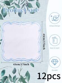 1/2/4/6/12pcs Wavy Embroidered Napkins, Solid Color Square Placemats, Fresh Minimalist Style, Suitable For Kitchen, Dining Table, Parties, Weddings, Offices, Coffee Tables, Home Decor, All Seasons - Multicolor - View 15