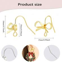KMEOSCH 8 chiếc móc tai hình nơ, phụ kiện khuyên tai kèm móc, hoàn hảo cho việc tự làm khuyên tai và phụ kiện trang sức. - Móc tai hình nơ - Xem 4