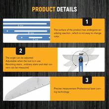 Sourcing Map Stair Tread Template Tool 9"-54" Adjustable Length Stair Measuring Tool Jig For Risers And Partition, Blue - Blue - View 4