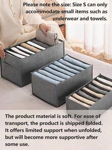 Hộp đựng đồ gấp gọn - 7 hoặc 9 ngăn, hộp lưu trữ di động | Hộp đựng kiểu ngăn kéo dùng để đựng đồ lót, tất, khăn quàng cổ, quần legging, áo phông, quần jean và quần áo mùa đông | Lý tưởng cho phòng ngủ và lưu trữ đồ đạc trong nhà (có thể đựng váy nữ, áo phông trắng, quần đen), vách ngăn ngăn kéo thiết kế gấp gọn, giải pháp lưu trữ tiết kiệm không gian dưới gầm giường với tay cầm dễ dàng mang theo. - Xám - Xem 1