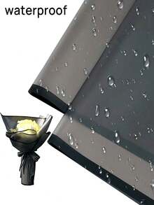 20张金色镶边韩式包装纸，适合DIY礼品包装和装饰，23 x 23英寸，薄纸，花束用品（粉色），返校季/情人节 - 黑色 - 查看 7