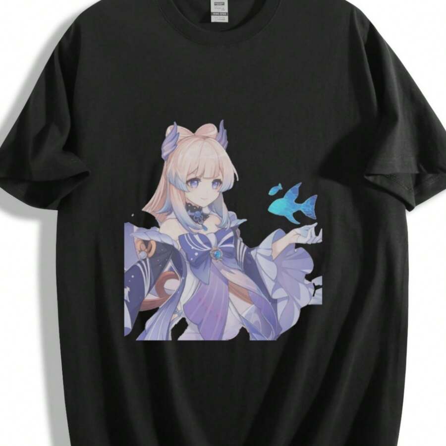 Product Title Kokomi Ocean T-Shirt - Divine Sea Guardian DesignKokomi Ocean - 黑色 - 查看 1