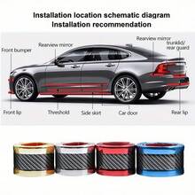 1pc Multi-Color Car Door Sill Protector Sticker, Practical Anti-Scratch Sticker, Universal Decorative Scuff Plate, Adds Unique Style To Car Pedals, Also Protects Bumper And Door Edges, Essential Car Modification Accessory - 1pc Door Threshold Protector - View 8