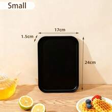 1个马卡龙色托盘，可重复使用的塑料水果/甜点盘，带支架，多功能零食盘，底部防滑，创意糖果盘，厨房装饰及用具 - 彩色 - 查看 25