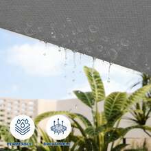 Solución de Sombra Instantánea para Jardín y Patio - Vela Rectangular 16'x20', Tela con Bloqueo UV, Fácil de Colocar en Deck o Espacios Abiertos - Gris - Ver 4