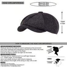 1pc Men's Wave Pattern Flat Cap, Outdoor Gentleman's Casual Hat Suitable For Spring And Autumn Travel - Black - View 2