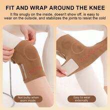 1 đôi ống giữ ấm đầu gối, ống nén khớp gối co giãn, giữ ấm và quấn đầu gối, thích hợp cho nam và nữ khi chơi thể thao ngoài trời và sinh hoạt hàng ngày. - màu nâu - Xem 5