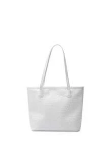 Women's Large Capacity Woven Tote Bag, New Versatile Casual Shoulder Bag, Suitable For Commuting/Work, Beach, Vacation - Multicolor - View 10