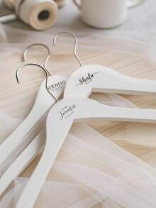 Customized Wedding Dress Hanger, Personalized White Hanger For Bride And Groom, Customized Wedding Day Dress Hanger, Bridal Memento, Wedding Party Essentials - Personalized Bride Dress Hanger, Wedding Gown Dress Hanger, Name Hanger, Basic Single Bar Dress Hanger - Multicolor - View 5